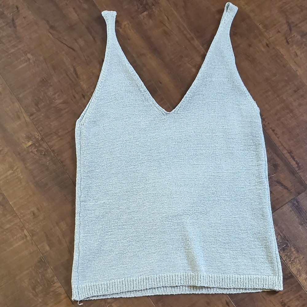Light Green Knit Sleeveless Top Size M